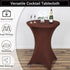 2 Pack 32x43 Inch Cocktail Table Covers - Spandex Round High Top Tablecloth - - Coffee Stretch Fitted Highboy Table