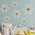 6 Pcs Boho Nursery Daisy Wall Decor, Woven Flowers Wall Hanging Art,