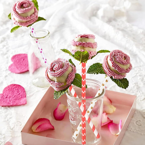 JANYUN 40 Pieces Valentine's Day Drinking Straws - BPA-Free 9" Reusable Straws for Family or Party Favors