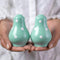 City to Cottage Ceramic Salt and Pepper Shakers Set - Handcrafted Turquoise Blue Polka Dot Spice Shakers