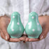 City to Cottage Ceramic Salt and Pepper Shakers Set - Handcrafted Turquoise Blue Polka Dot Spice Shakers