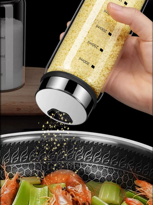 10 oz Clear Glass Salt and Pepper Shakers with Adjustable Outlet Holes, Spice Seasoning Cans for Kitchen Decor (300ml)