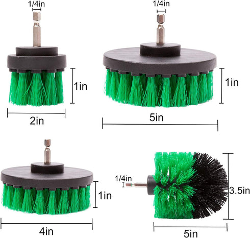4 Packs Drill Brush Kit, Drill Scrubber Attachment Set for Cleaning Kitchen, Stove, Cabinet, Counter, Carpet, Linoleum by KINJOEK