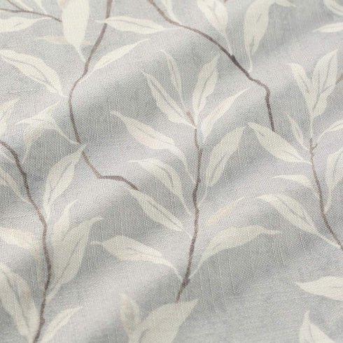 VOGOL Window Short Curtains Valances, 52 x 18, Grey, Rustic Style Leaf Print Small Drapes for Kitchen