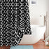 Biscaynebay Textured Fabric Shower Curtains, 72" x 72", Black Morocco Pearl Printed Linen