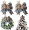 Buffalo Plaid Burlap Bows - 2 Pack 12”x9.4” Large Rustic Farmhouse Decor Tree Topper Check Bow for Fall Wedding