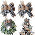 Buffalo Plaid Burlap Bows - 2 Pack 12”x9.4” Large Rustic Farmhouse Decor Tree Topper Check Bow for Fall Wedding