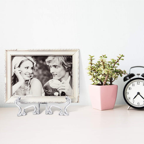 Boao 24 Pieces Plastic Easel Plate Holders - 3/4/5/6 Inch Stands for Weddings and Home Decoration