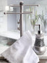 Crackled Glass Silver Hand Soap Dispenser - Decorative Countertop Lotion Dispenser for Bathroom
