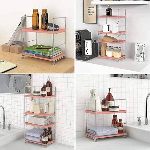kaileyouxiangongsi 2-Tier Cosmetic Storage Rack - Bathroom Countertop Organizer for Perfume and Bath Collection