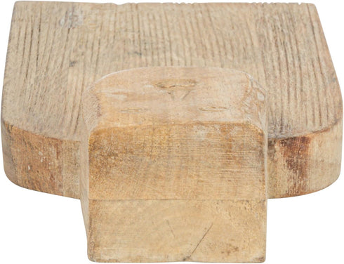 Creative Co-Op Medium Hand-Carved Mango Wood Slicer - Natural Cheese and Cutting Board with Face Handle Design
