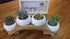 Set, Pack 4, E-liu Succulent Pots and Stand Ceramic White Succulent Planter Pot with Drainage, of Cute Office Garden