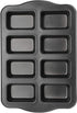 Beasea Mini Loaf Pan, 8 Cavity Nonstick Bakeware, Carbon Steel Square Bread Pan for Baking Oven Cakes