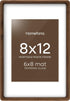 Homeforia 8x12 Picture Frames Brown Wood, Mortise & Tenon Dark Wooden 8