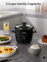 COMFEE' Rice Cooker, 6-Cup Cooked/3-Cup Uncooked, Black, Removable Non-Stick Bowl, One Touch for Soups, Stews, Grains