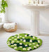 Ouyattle 3ft Cute Green Floral Large Bathroom Rugs Bath Mat Non Slip Washable, Modern Chic Boho Aesthetic Trendy Funky