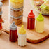 4 1 oz Samll Pieces Mini Ketchup and Mustard Bottles, Ketchup Bottle for Lunch Box Accessories, Tiny Condiment Squeeze