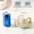8oz Set, Set 4, LETAOTAO Cappuccino Cups with Saucers, Ceramic Coffee Cups with Saucers Latte Art Coffee Mugs with Gold