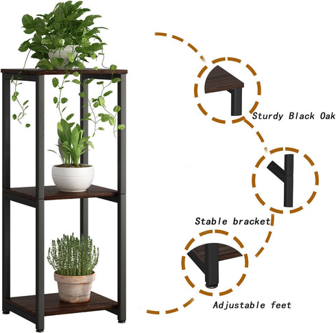 3 (3 Plant Stand Indoor Corner Tall Tier Metal Modern Flower Storage Plant Shelf Holder for Living Room Balcony