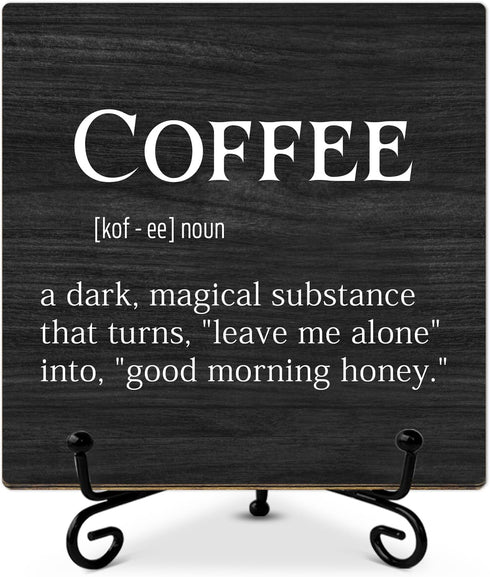 mup49 Wooden Table Coffee Signs, Coffee Lovers Gifts, Desk Decorations for Home