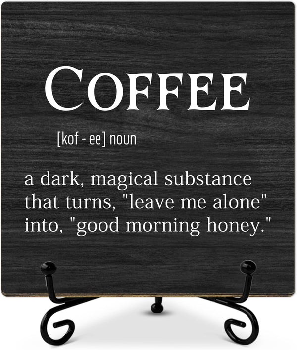 mup49 Wooden Table Coffee Signs, Coffee Lovers Gifts, Desk Decorations for Home