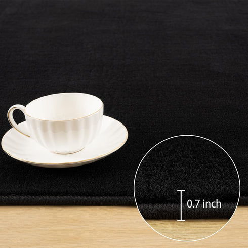 Softlife Washable Runner Rug for Bedroom Living Room, 2x6 Black Soft Fluffy Non-Slip Indoor Carpet