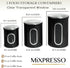 Mixpresso 3-Piece Black Kitchen Canisters Set, Airtight with See-Through Window for Coffee, Tea, Sugar