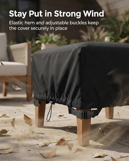 Yagvany 600D 22 22 18 Inch, Square Waterproof Patio Ottoman Cover, Heavy Duty Outdoor Furniture Cover with Windproof