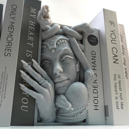 LuckyVin Medusa 3D Printed Decorative Bookend Lightweight Durable Book Shelf Accessories for Friends