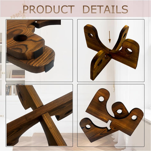 Neracking 10 Inch 4-11 Inch Boho Wood Plant Stand - Small Plant Stands Indoor for Pots, Single Plant Stand Indoor