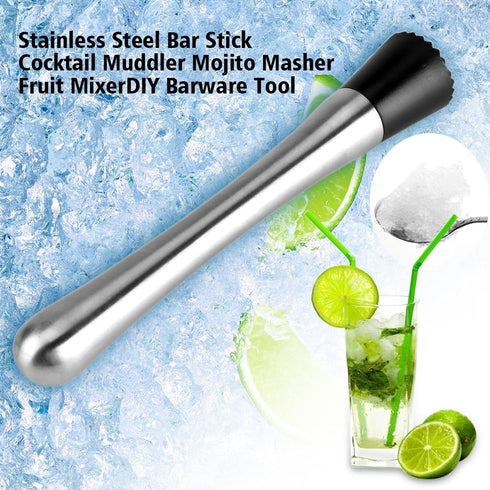 Fdit Stainless Steel Cocktail Muddler Bar Stick, Mojito Masher, Ideal Bartender Tool