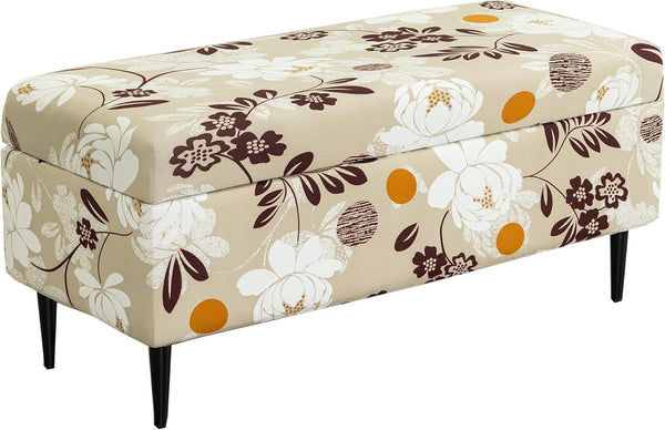 CRFATOP Printed Rectangle Ottoman Stool Cover Stretch Folding Storage Footstool Bench Slipcovers