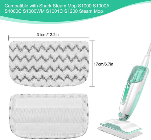 8 Pack S1000, S1000A, S1000C, S1000WM, S1001C Microfiber Steam Mop Replacement Pads for Shark Steam Mop Dirt Grip Steam