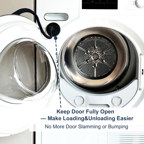 Front Load Washer Door Prop and Holder, Magnetic Door Stopper with Strong Magnet, Fits Most Washers - Black