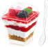 Zezzxu 50 Pack 7 oz Square Dessert Cups with Dome Lids and
