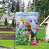 Welcome Dog Garden Flag, Vertical Double Sided Burlap Flower Summer Yard Outdoor Decor (12.5 x 18, Welcome Dog)