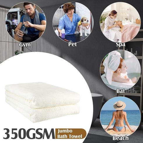 2 40 80 Inch 350gsm Preboun Pcs Oversized Fleece Bath Towels, x Bath Sheets Extra Large Microfiber Coral Velvet Highly