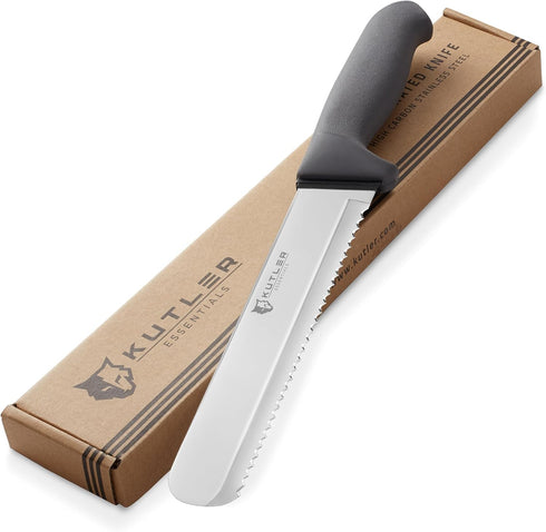 KUTLER Professional 8-Inch Bread Knife and Cake Slicer, Ultra-Sharp Stainless Steel Cutlery with Serrated Edge