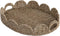 StorageWorks Scalloped Edge Wicker Serving Tray, Woven Rattan Table Trays with Handle,
