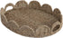StorageWorks Scalloped Edge Wicker Serving Tray, Woven Rattan Table Trays with Handle,