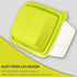 Home-X Pickle Container with Strainer - BPA Free Jalapeno Holder for Mess-Free Food Storage, Easy Open Lid Design