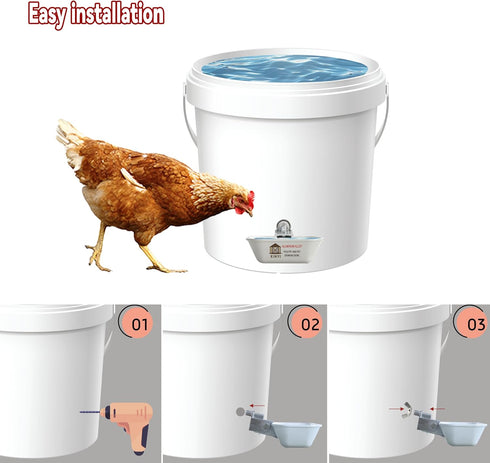 XINYI 2pcs Chinchillas, Aluminum Alloy Chicken Water Cups, Automatic Metal Chicken Water Feeder for Dog, Cat, Bunnies