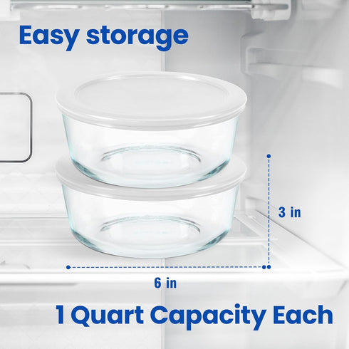 2 Pack 1-Quart (4 100% Set Ultimate Yogurt Containers - Make More Yogurt with Glass Containers Cup) - BPA Free, Durable
