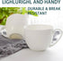 22 OZ Set 2 White Bone China Soup Mugs with Handles, Large Ceramic Coffee Mugs of for Hot Chocolate Cocoa Cereal Salads