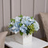 LADADA Faux Hydrangea Flower Arrangements in Ceramic Vase for Home Decor