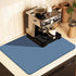 Coffee Mat for Countertops, Absorbent Rubber Mat for Under Coffee Maker, Espresso Machine, Dish Drying Mat (Blue,