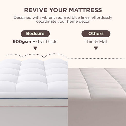 21 Inches, Bedsure Queen Mattress Topper - Extra Thick Mattress Pad Cover with Deep Pocket fits up to Soft Pillow Top