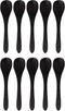 BambooMN Mini Black Serving Spoons, Tiny Wooden Spoons for Spices, 10pcs Black Oval 3.5"