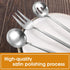 Matte Silverware Set, 5-Piece Round Stainless Steel Hostess Flatware Set, Satin Finish, Dishwasher Safe