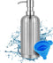 Rust-Proof Stainless Steel Countertop Soap Dispenser - Roman Column Shaped 18 oz Brushed Nickel Bottle with Pump
